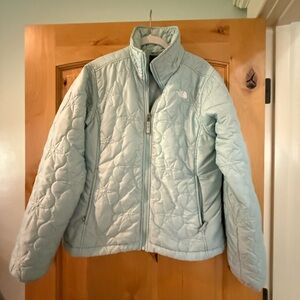 Light Blue North Face Quilted Jacket